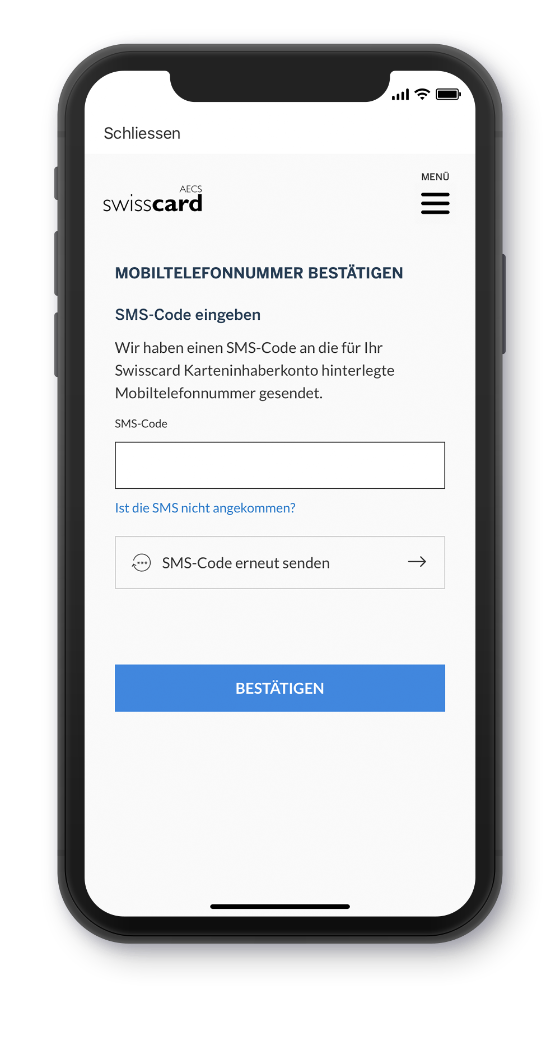 Registrierung Swisscard App Step 6