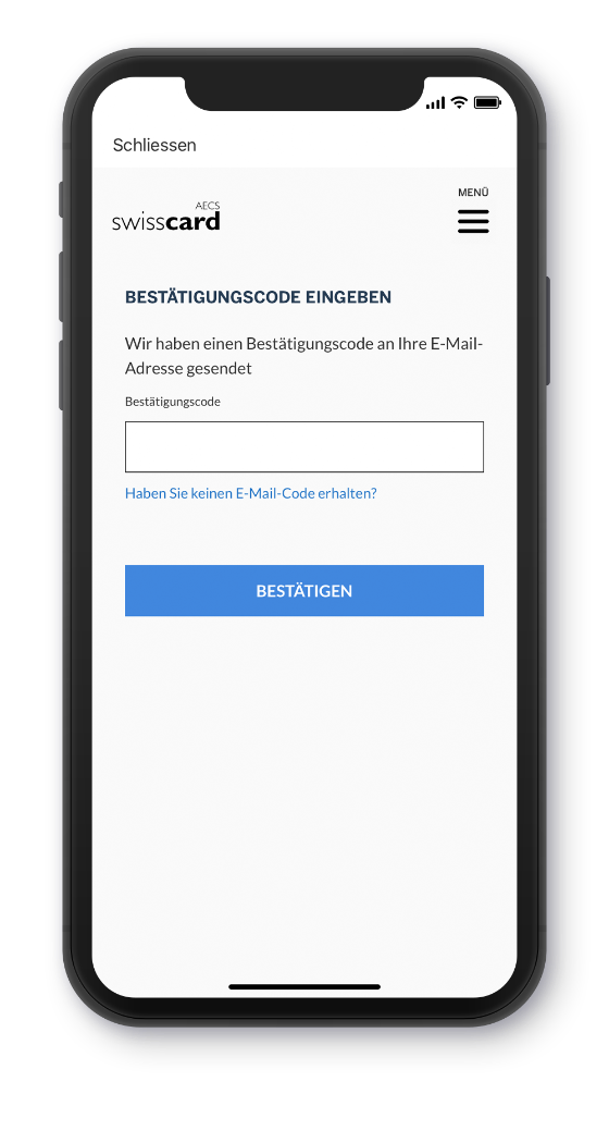 Registrierung Swisscard App Step 4