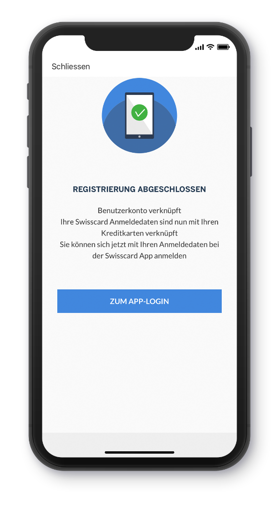 Registrierung Swisscard App Step 7