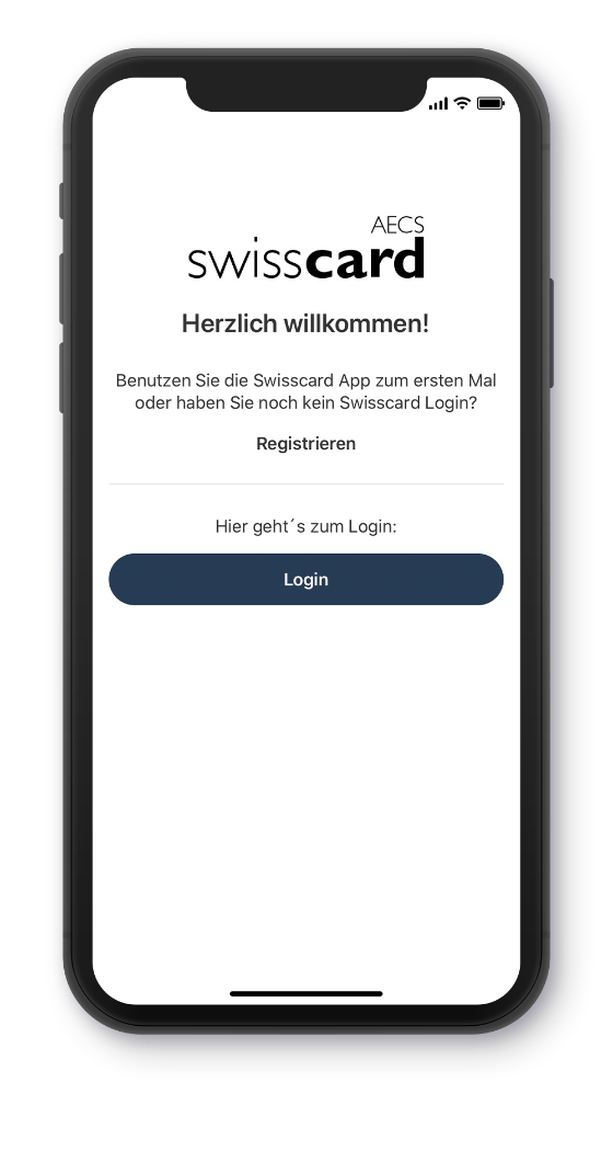 Registrierung Swisscard App Step 1